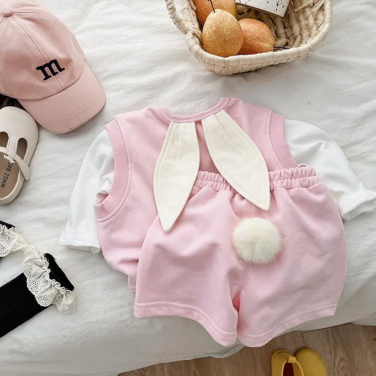 Baby Bunny Ears Tank Top and Shorts Set