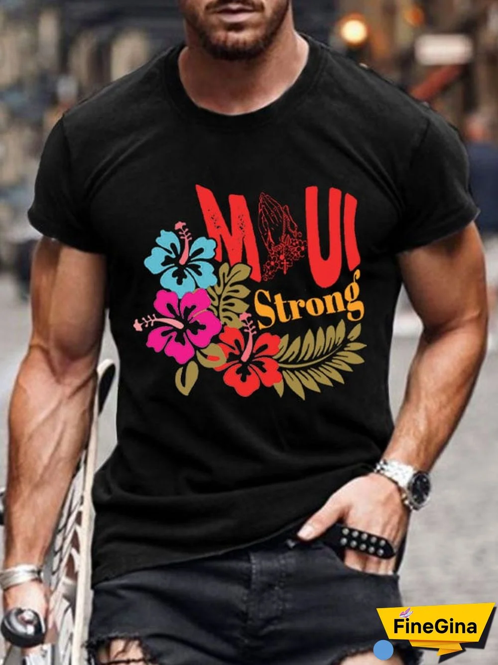 Men's Maui Strong Round Neck Short Sleeve T-Shirt