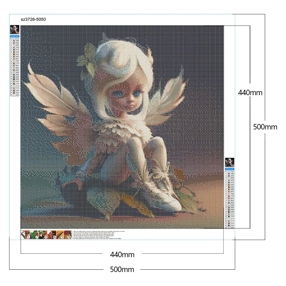 Full Round Diamond Painting 50*50cm - Little Girl With Wings