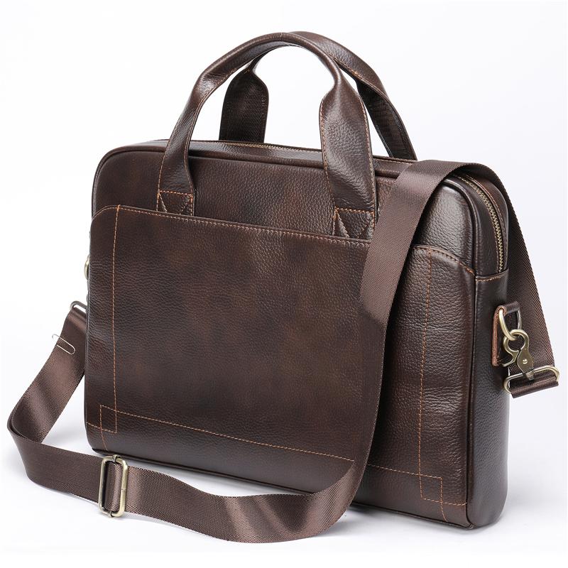 Large Capacity Leather Business Simple Style Laptop Handbag