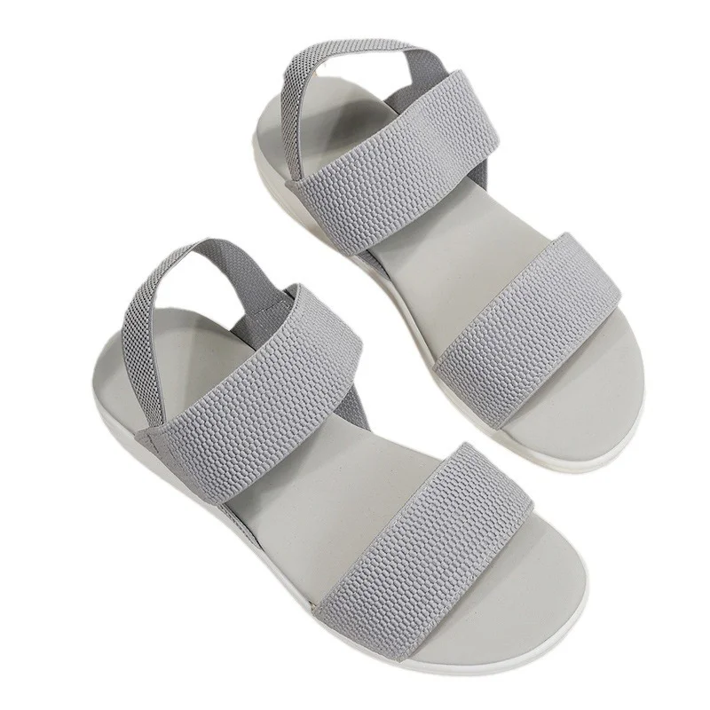 Yyvonne Sandals Women's 2025 Summer Thick-Sed Flat Heel And Fish Mouth Loose One Word With Large-Size Sandals Women's Shoes