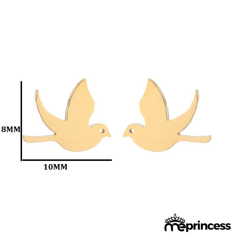 Women Fashion Hollow Eagle Owl Snake Dolphin Bee Giraffe Elephant Dog Cat Rabbit Fish Bird Penguim Stainless Steel Stud Earrings