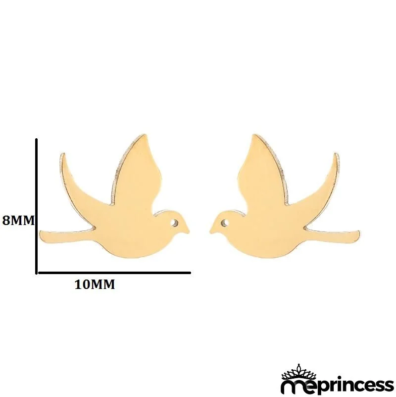 Women Fashion Hollow Eagle Owl Snake Dolphin Bee Giraffe Elephant Dog Cat Rabbit Fish Bird Penguim Stainless Steel Stud Earrings