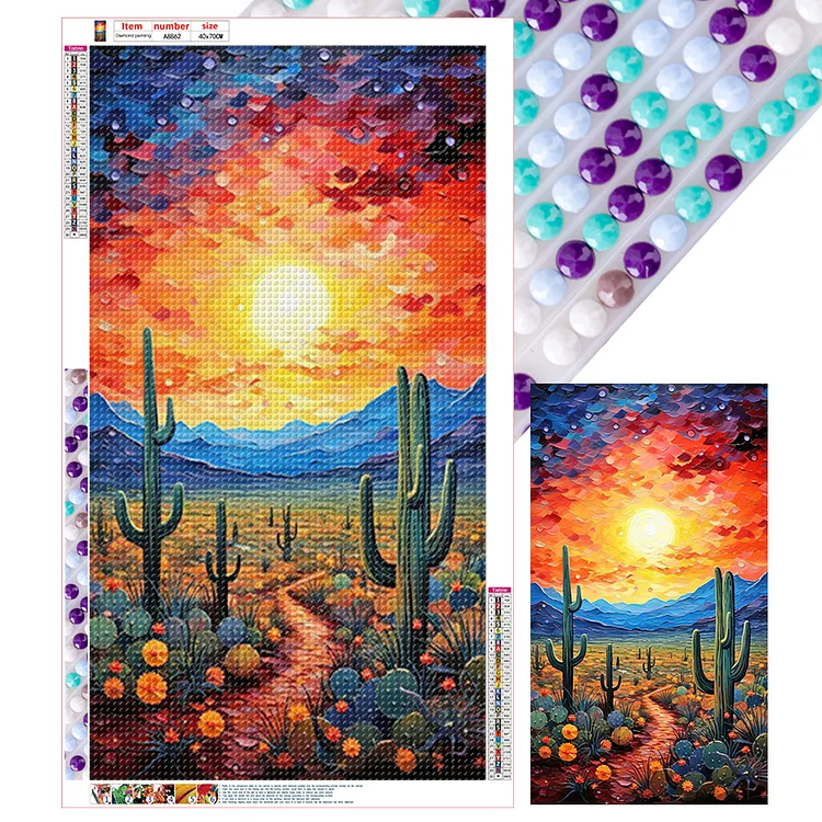 Dreamscape Cactus 40*70CM (Canvas) Full Round Drill Diamond Painting gbfke