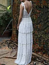 Crochet Backless Condole Belt Maxi Dress
