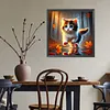 Diamond Painting -DIY Round Drill Maple Leaf Cat(40x40cm)