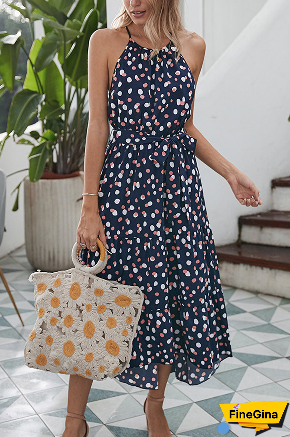 KarliDress Polka Dot Holiday Style Swing Dress P12715