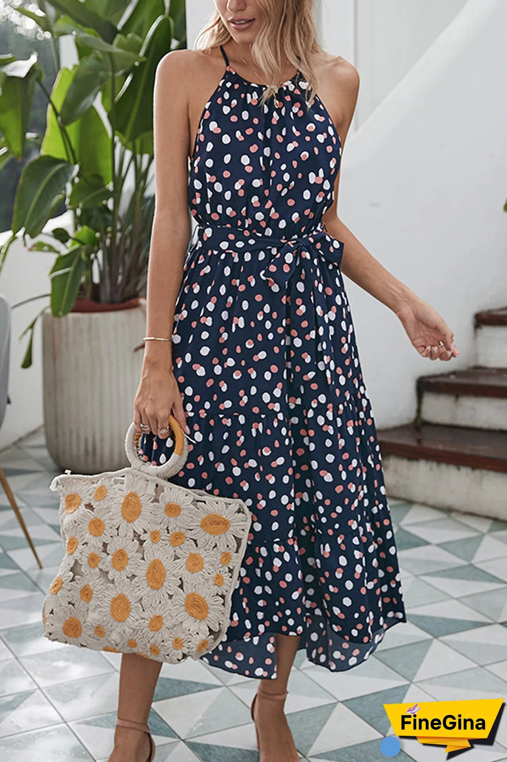 KarliDress Polka Dot Holiday Style Swing Dress P12715