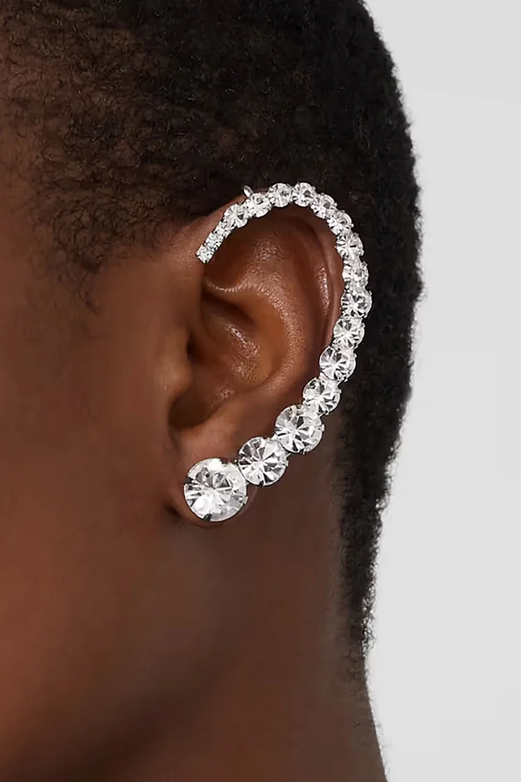 Rhinestone Arc-Shaped Fashionable Stud Earrings