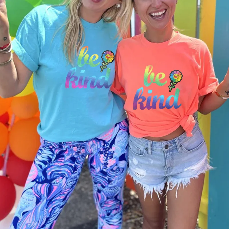 Be kind short sleeves tie-dye graphic tees