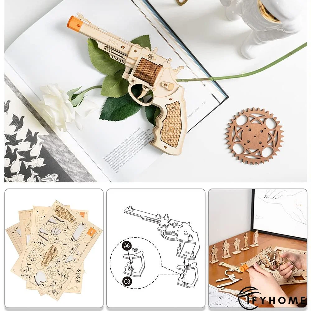 Wooden Pistol Assembled Toy DIY | IFYHOME