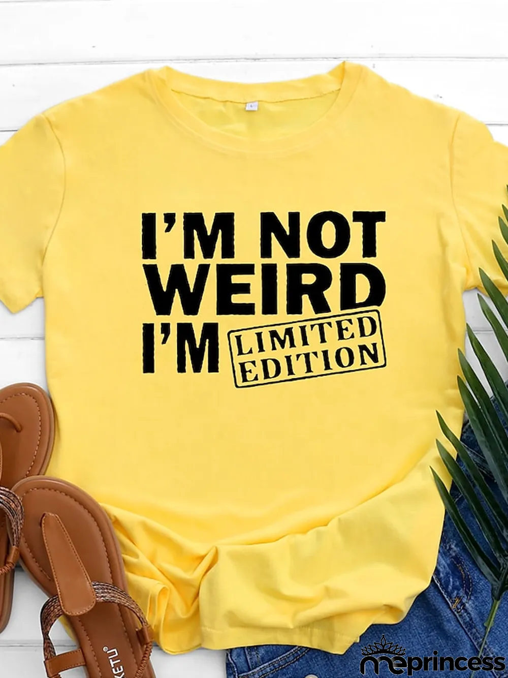 Women's T shirt Tee Burgundy\u00a0Tee 100% Cotton Graphic Letter Text Daily Weekend Black White Yellow Print Short Sleeve Basic Round Neck