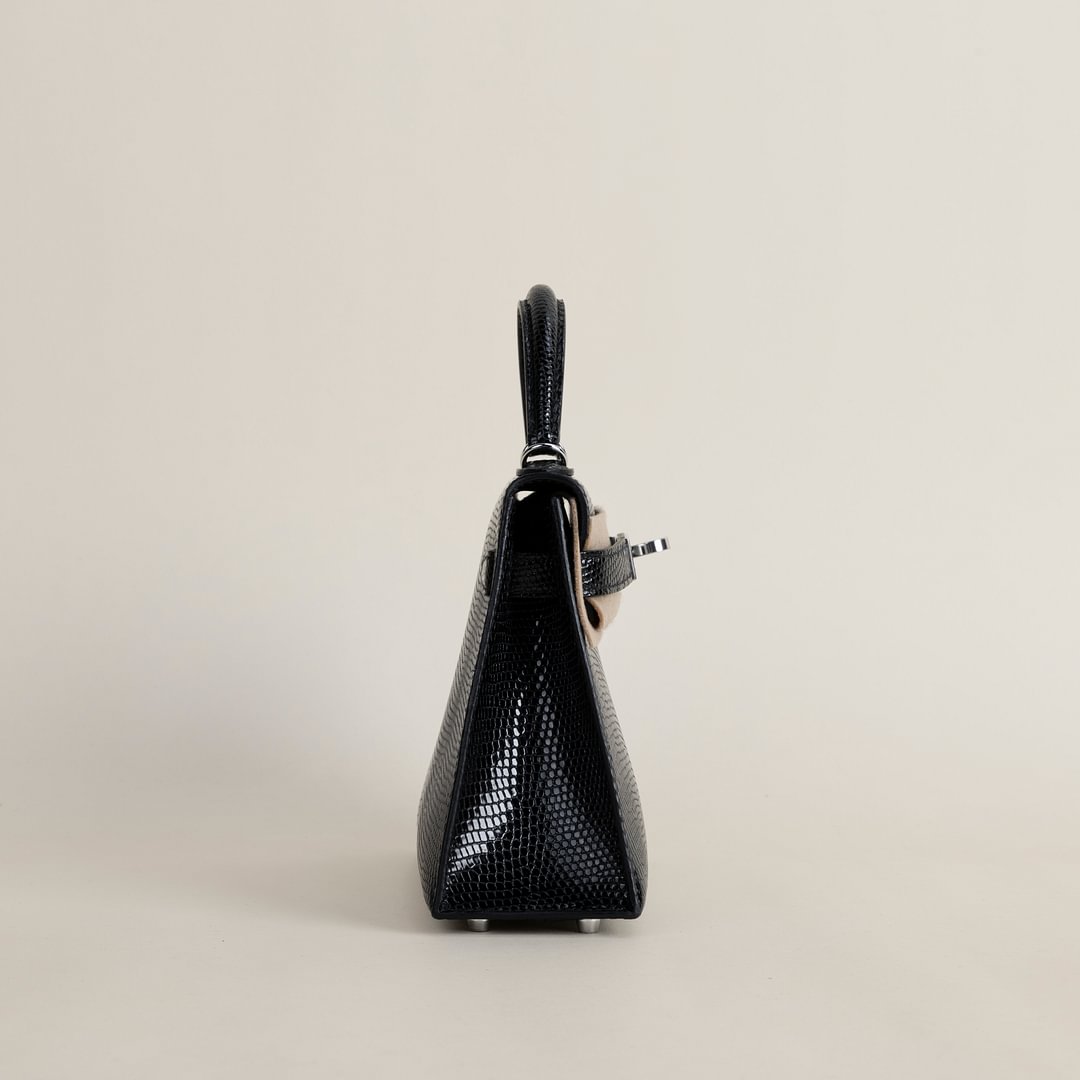 Mini Kelly II  Lizard CK89 Noir PHW