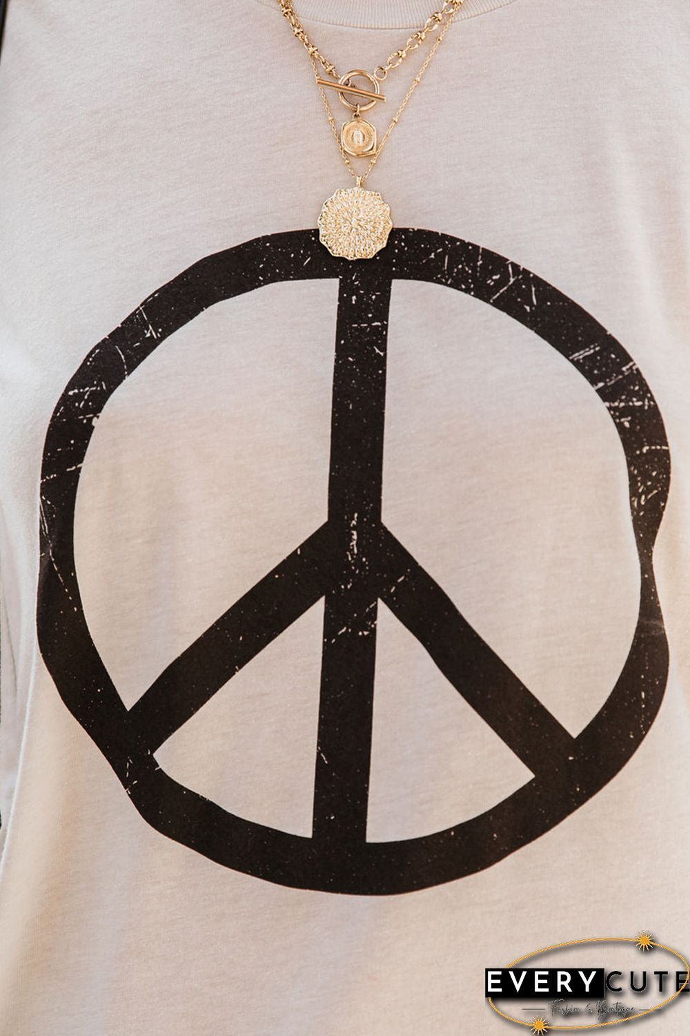White Peace Sign Graphic Tee