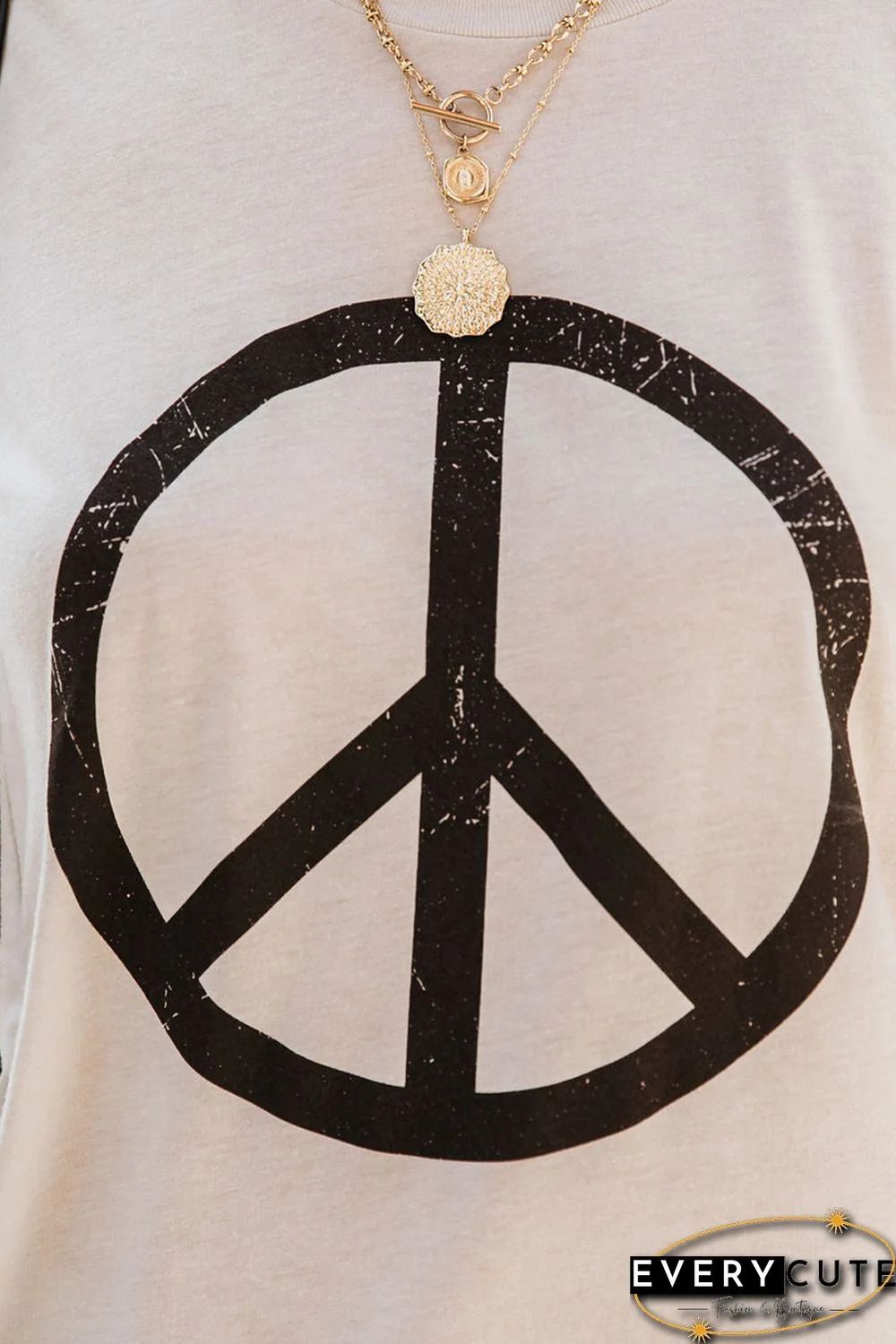 White Peace Sign Graphic Tee