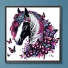 Pink Butterfly Horse 5D DIY Diamond Art Painting Kit Partial Drill 30x30cm