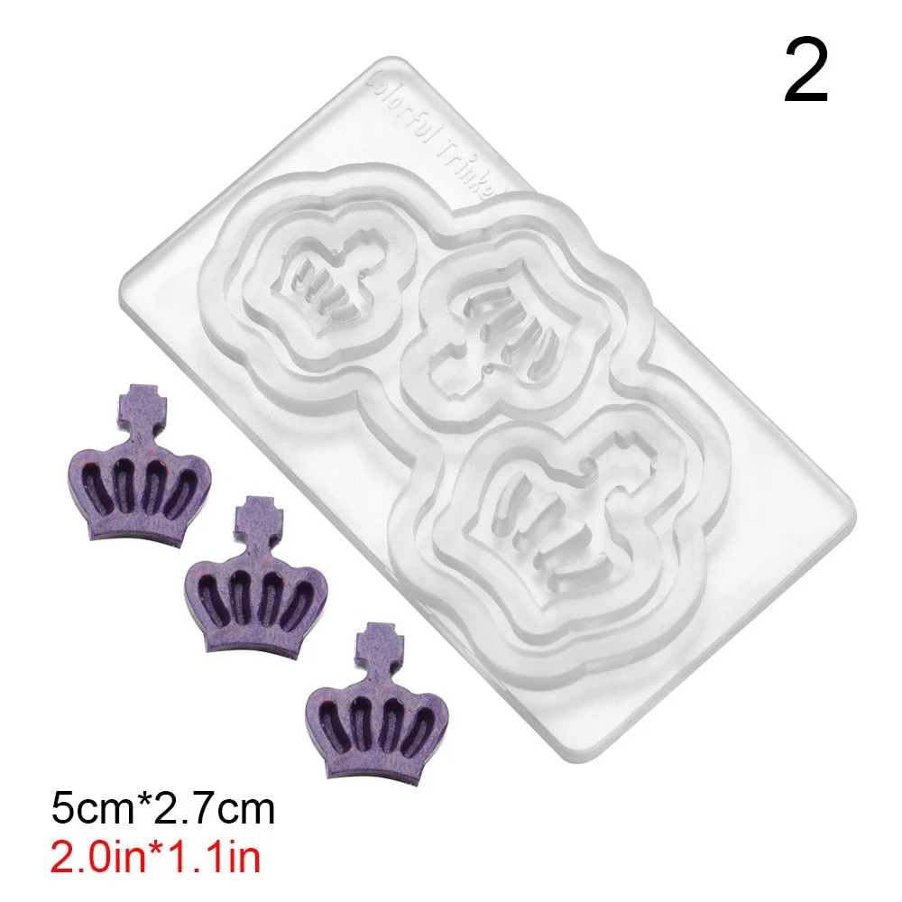 3D Nail Art Silicone Carved Mold Stone Heart Star Crystal Design Decor DIY Acrylic Nails Silicon Gel Template Nail Art Tool