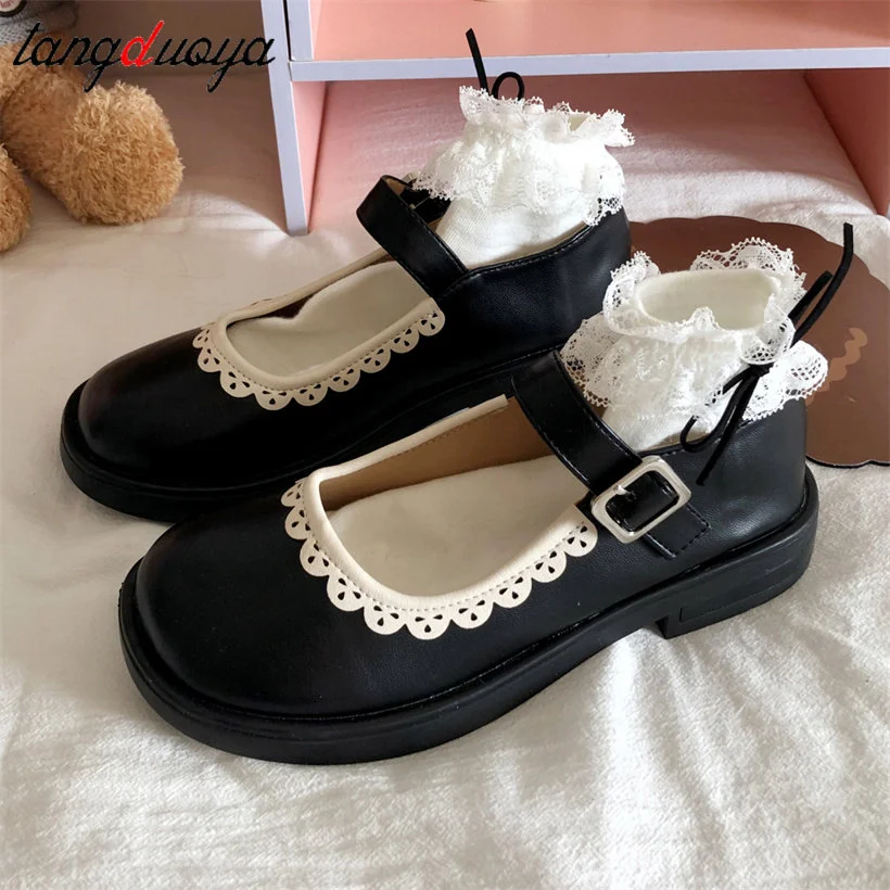 Qengg shoes kawaii lolita shoes women japanese sweet black cosplay shoes kawaii shoes women lolita sneakers zapatilla mujer 2022