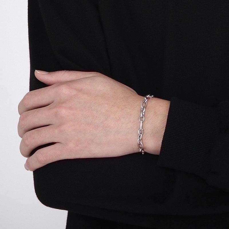 Stainless Steel 18K Gold Plated Basic Minimalist Solid Color Bracelets