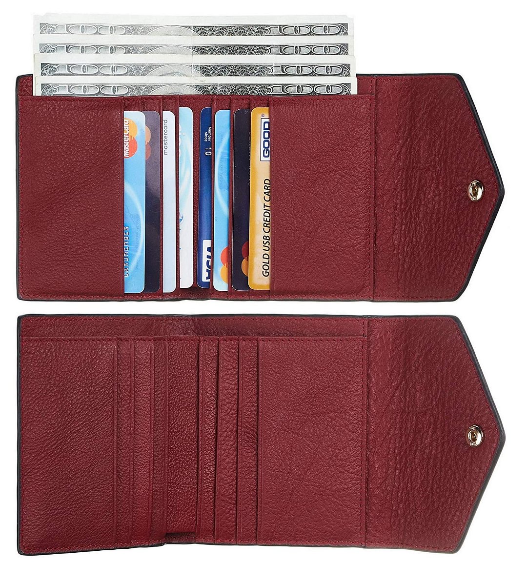 Leather Small Wallet for Women, RFID Blocking Women's Credit Card Holder Mini Bifold Pocket Purse