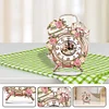 (US Local)Acrylic Special Shaped Vintage Flowers 5D Diamond Painting Clock Art Craft