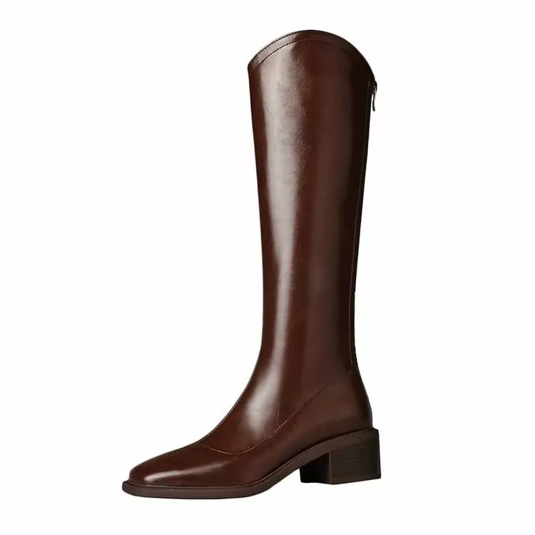 Yyvonne New Knight Boots In The Autumn And Winter Of 2025 Are Not Just The Knee Korean Version Of The Fashion Long-Singed Women's Coarse Legs Plus Velvet Rough And Square Head V Mouth