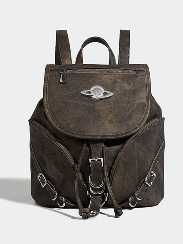Vintage Buckle Ladies Backpack