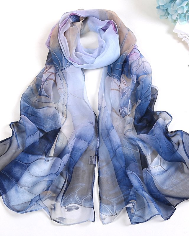 Summer sunscreen silk scarf seaside beach towel
