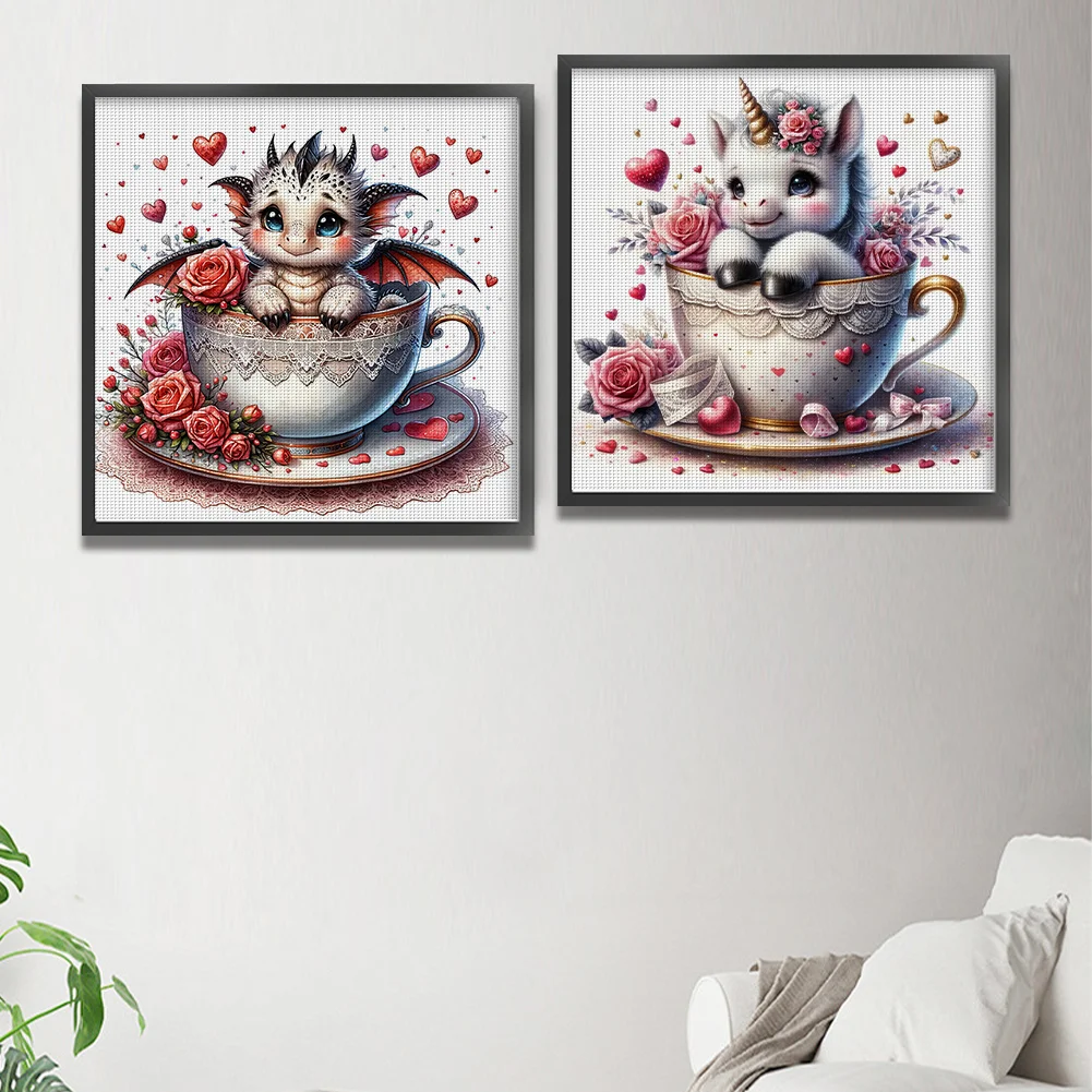 (2pcs)11CT Full Stamped Cross Stitch - Cartoon(Canvas|45*45CM)