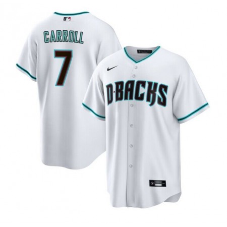 Men's Arizona Diamondbacks #7 Corbin Carroll White Cool Base Stitched Baseball Jersey Z755