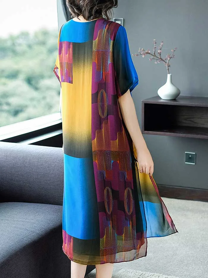 Women's new elegant silk dress