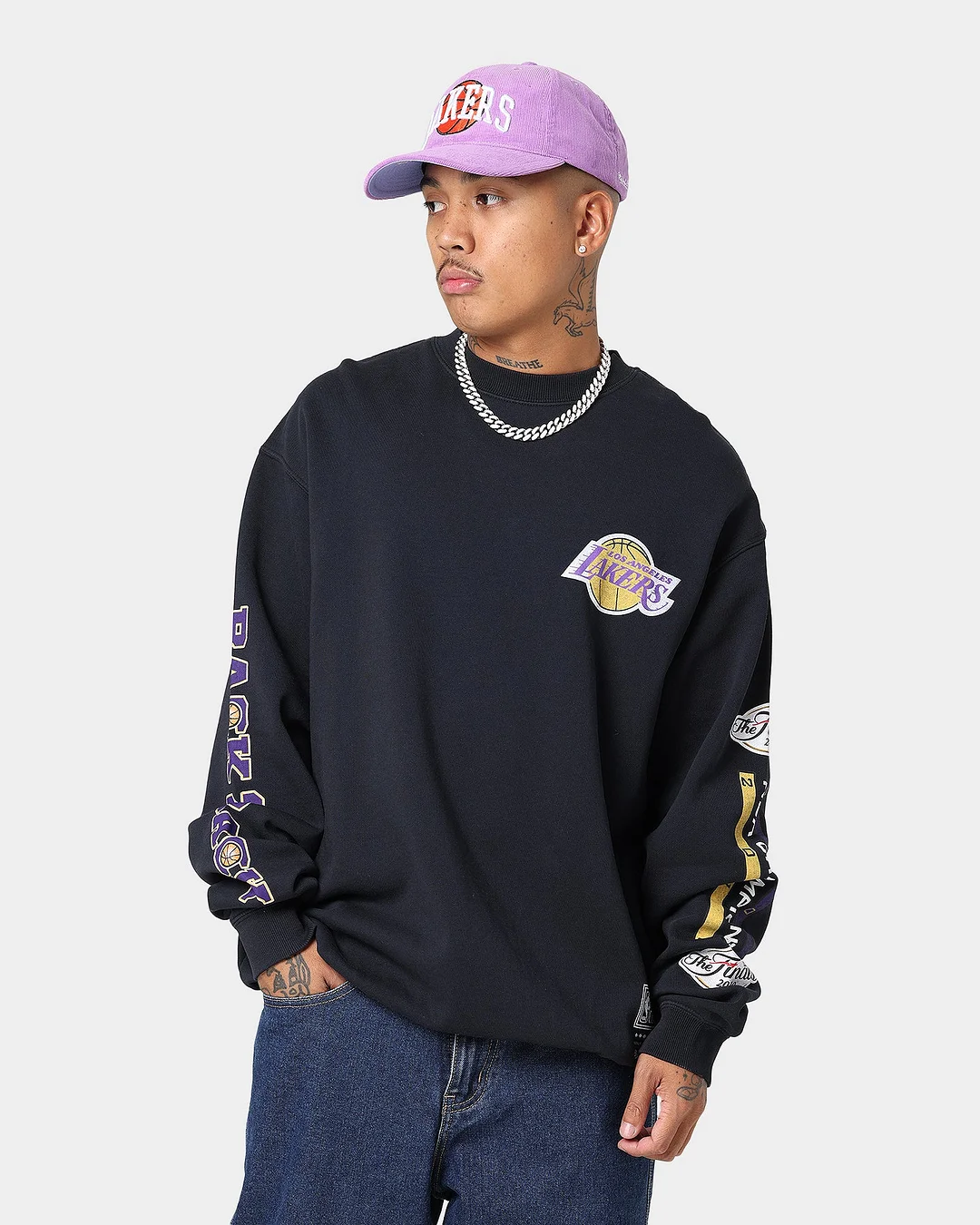 Mitchell & Ness Vintage Faded Los Angeles Lakers Tee Faded Purple