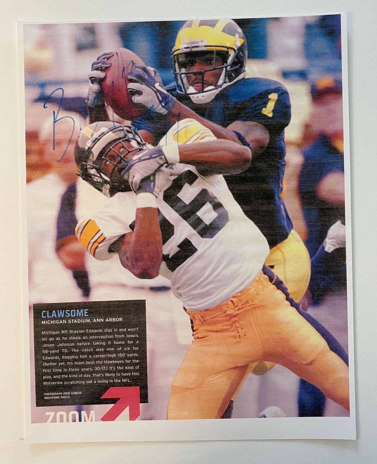 Braylon Edwards Signed 8.5x11 Photo Poster painting Cleveland Browns Michigan Wolverines