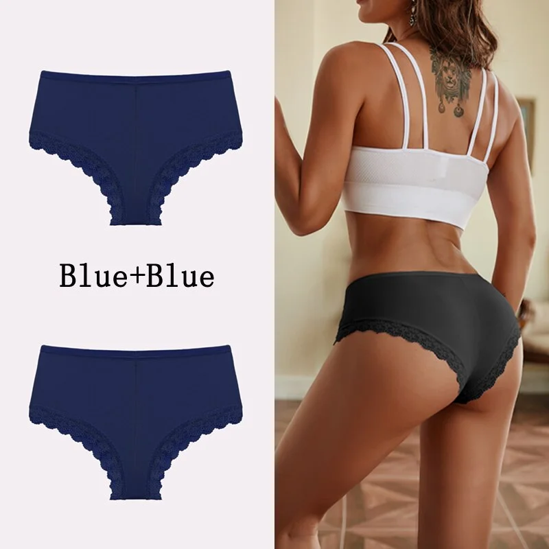 Billionm Women Panties Sexy Lace Briefs Solid Seamless Underwear Female Comfortable Intimate Lingerie Floral Underpants M-2XL