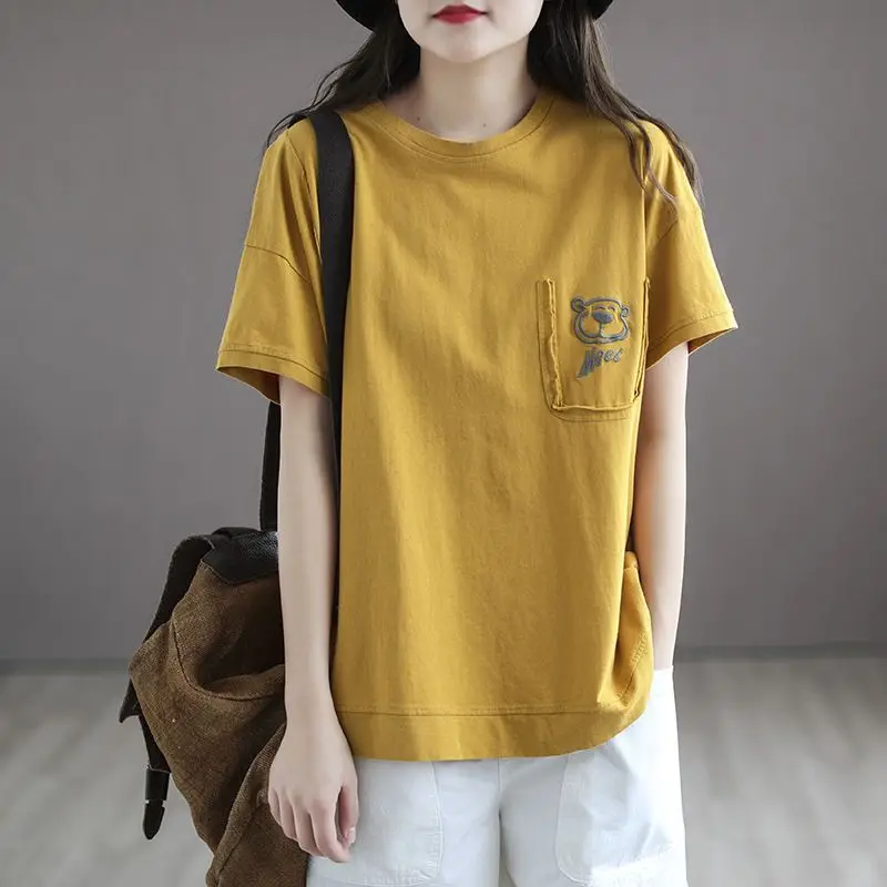 Hoakwheels T Shirt for Women Graphic Short Sleeve Summer Outfit Red Baggy Tops Woman Korean Popular Clothes Aesthetic Clothing Streetwear
