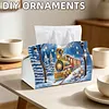(25cm)Winter Steam Train DIY Diamond Painting PU Tissue Holder Box