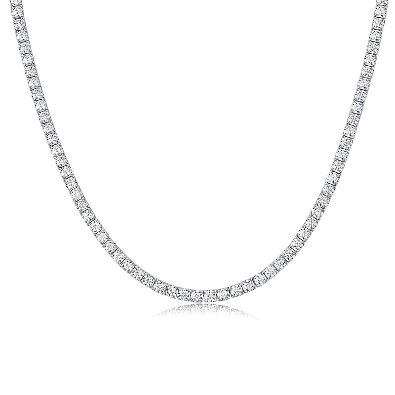 Moissanite Tennis Necklace 3mm White Gold