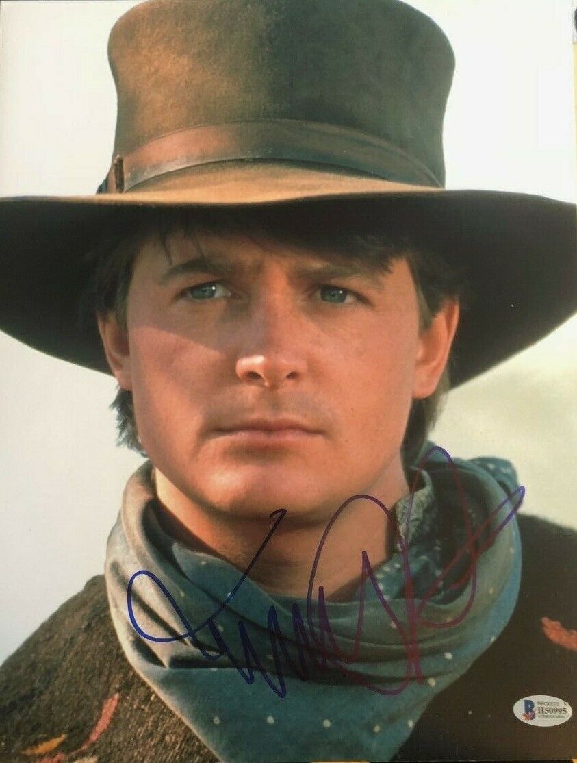 MICHAEL J FOX SIGNED AUTOGRAPHED 11x14 Photo Poster painting BACK TO THE FUTURE BECKETT COA