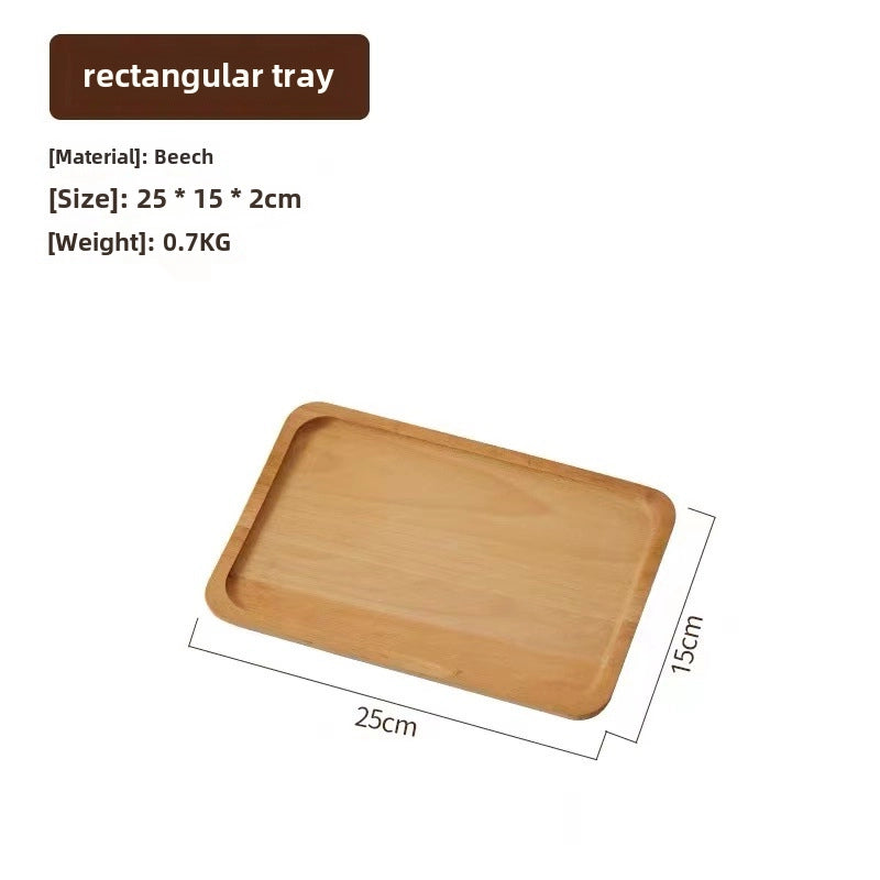 Japanese-style Oval Wooden Tray Solid Wood Rectangular Plate Black Walnut Afternoon Tea Coffee Tray Exquisite Small Tray
