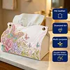 Papillon fleuri rose doux 24cm bricolage avec diamants &agrave; tissans, bo&icirc;te de mouchoirs d&eacute;corative en mosa&iuml;que de cristal r&eacute;utilisable pour d&eacute;coration de bureau de voiture