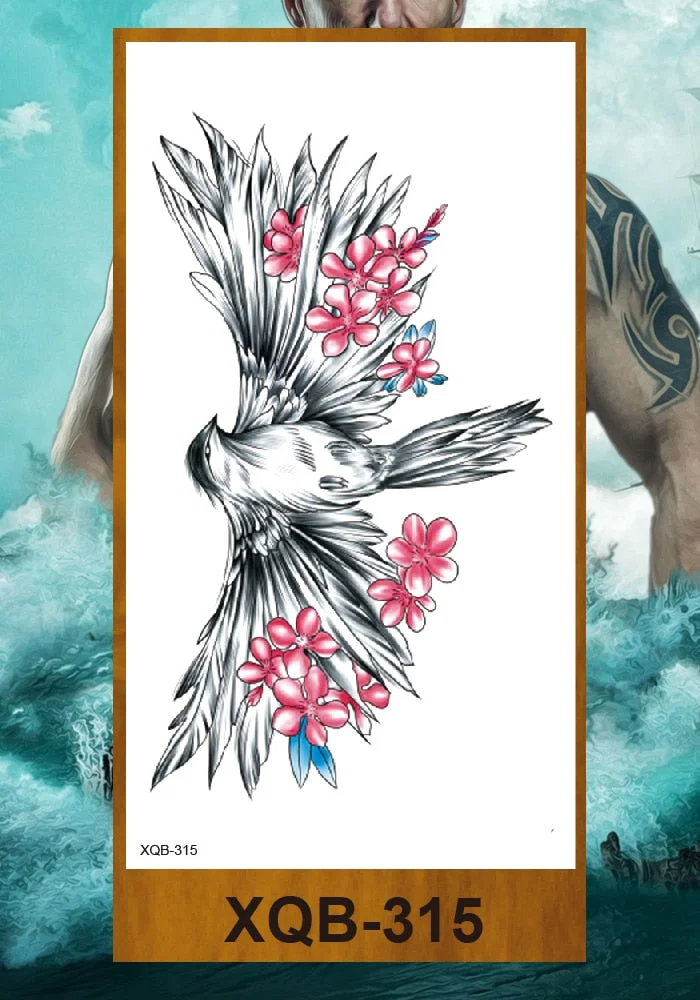 Temporary Tattoo Stickers Woman Girl Arm Chest Neck Ankle Fake Tatoo Flower Cute Flower Fox Owl Elephant Deer Horse Hummingbird