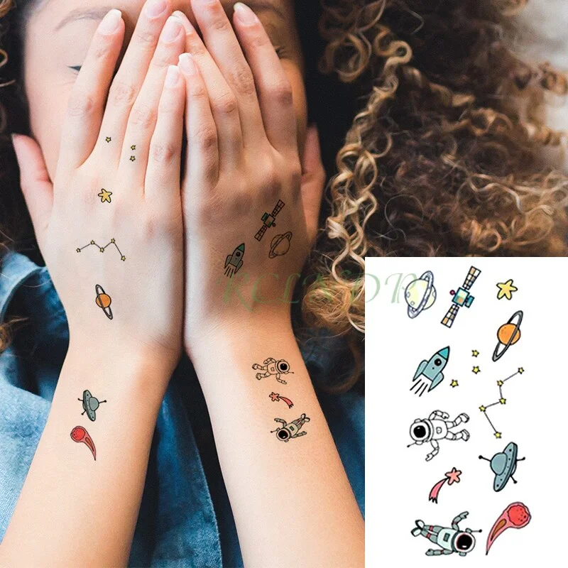 Waterproof Temporary Tattoo Sticker Feather Arrow Compass Element Fake Tatto Flash Tatoo Small Body Art for Kids Men Women