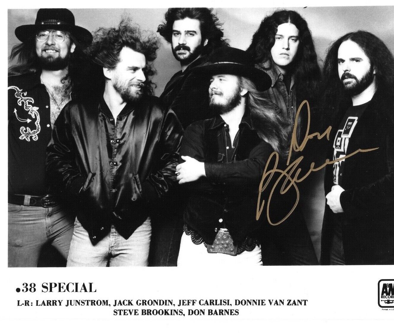 * DON BARNES * signed 8x10 Photo Poster painting * 38 SPECIAL * PROOF * 13