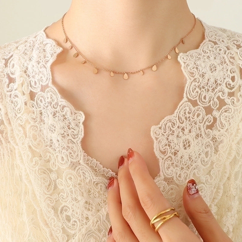 Elegant Geometric 304 Stainless Steel 18K Gold Plated Pendant Necklace