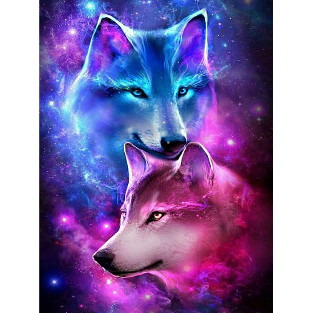 

Snuggling Wolf - Round Drill Diamond Painting - 50*60CM (Big Size), 501 Original