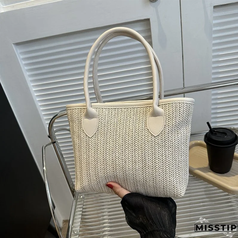 Women Summer Woven Shoulder Tote Bag Tote Bag