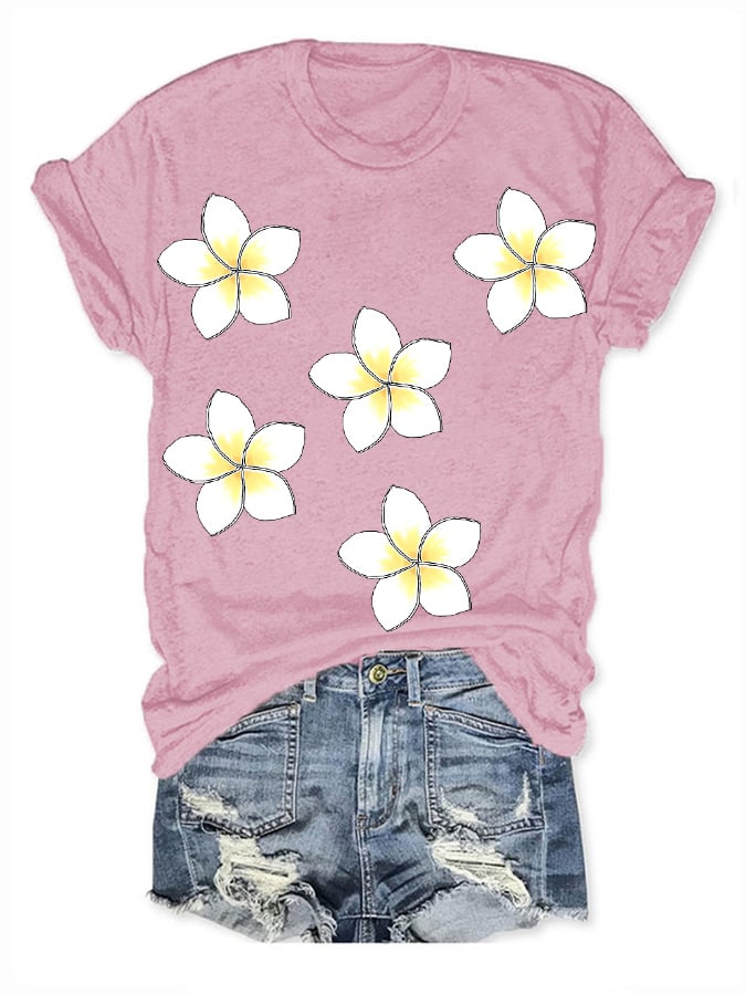 Hawaiian Volcano Print Casual T-Shirt