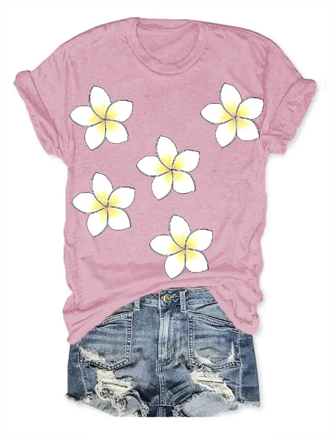 Hawaiian Volcano Print Casual T-Shirt