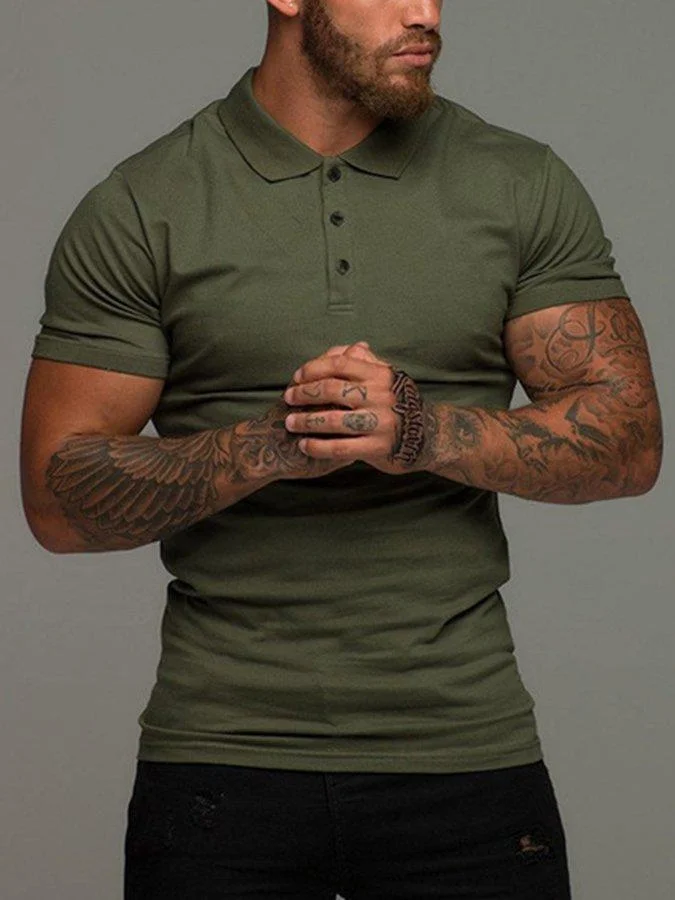 Mens Fashion Sports Plain O-Neck Short Sleeve T-Shirt
