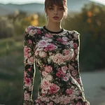 Women's Vintage Floral Print Dress - Image 2